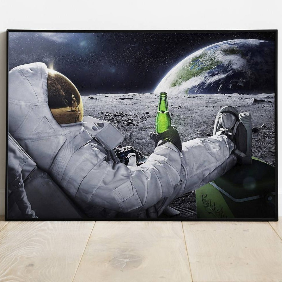 Cozy Astronaut From The Moon WallArt Poster