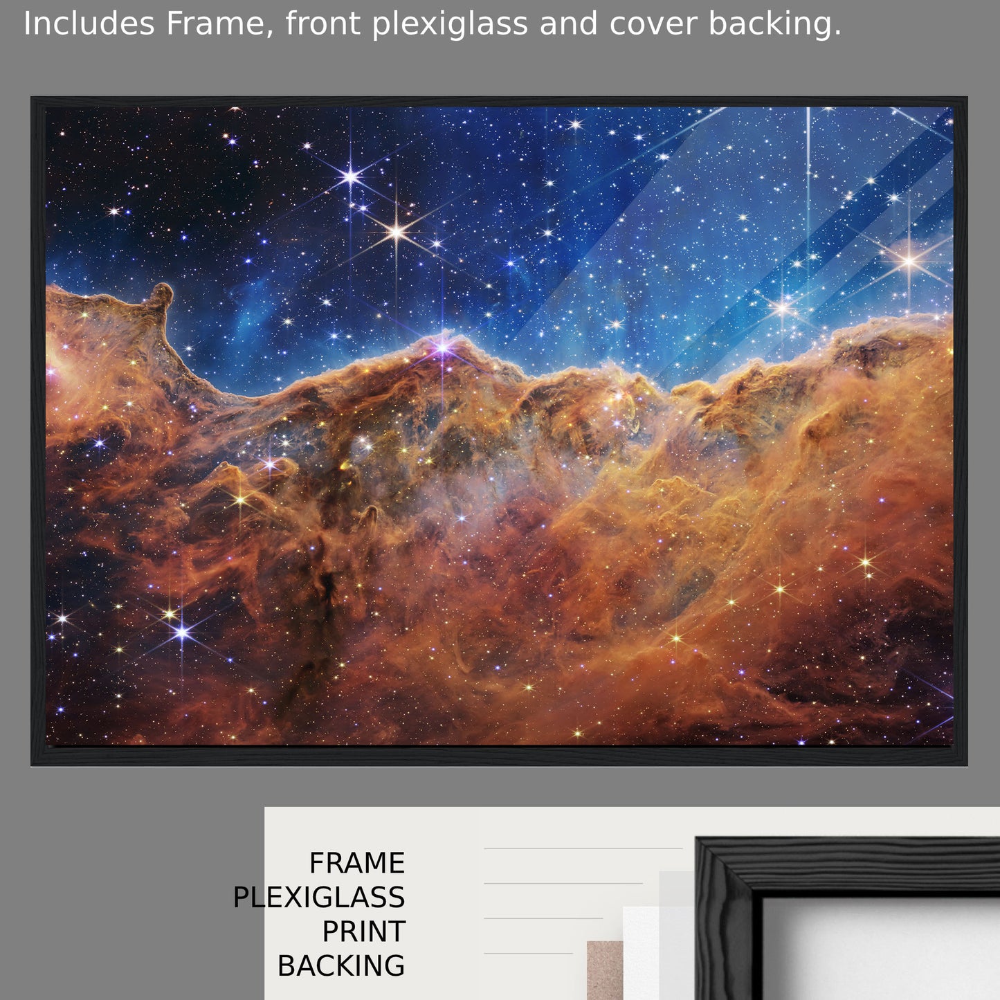 Carina Nebula JWST Horizontal NASA Poster