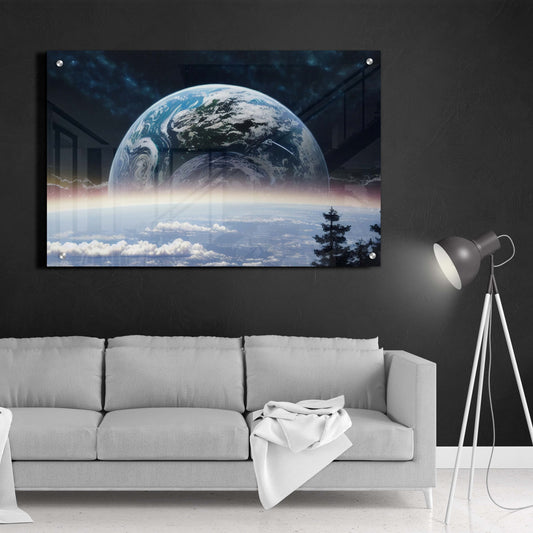 A Blue Planet From Afar WallArt - Gallery Grade Acrylic
