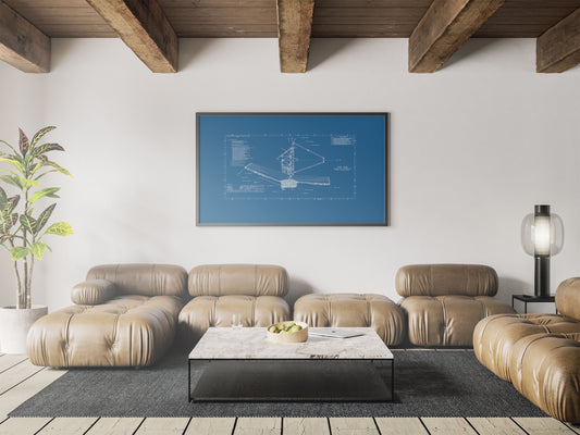 Blueprints of the James Webb Space Telescope Poster (Blue)