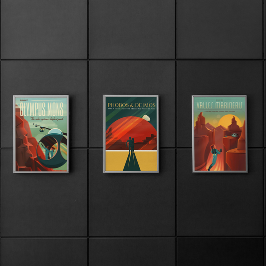 SpaceX Retro Space Travel Posters 3 pcs