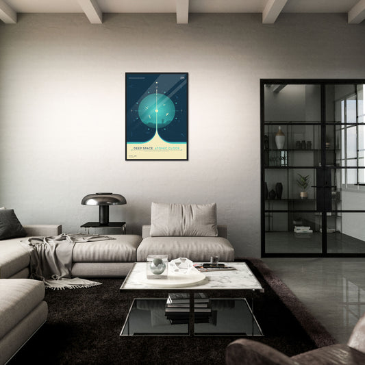 Atomic Clock Blue NASA Poster