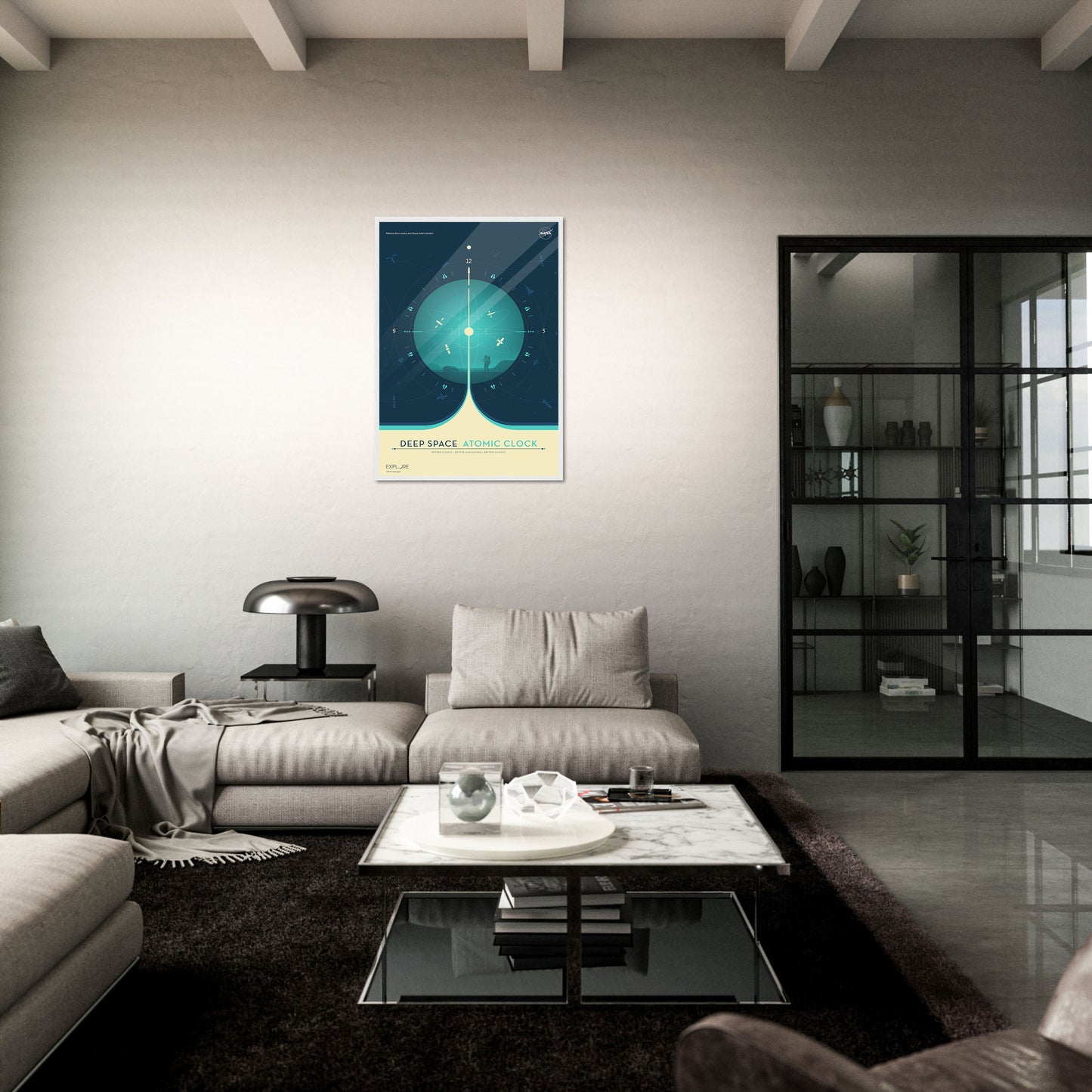 Atomic Clock Blue NASA Poster