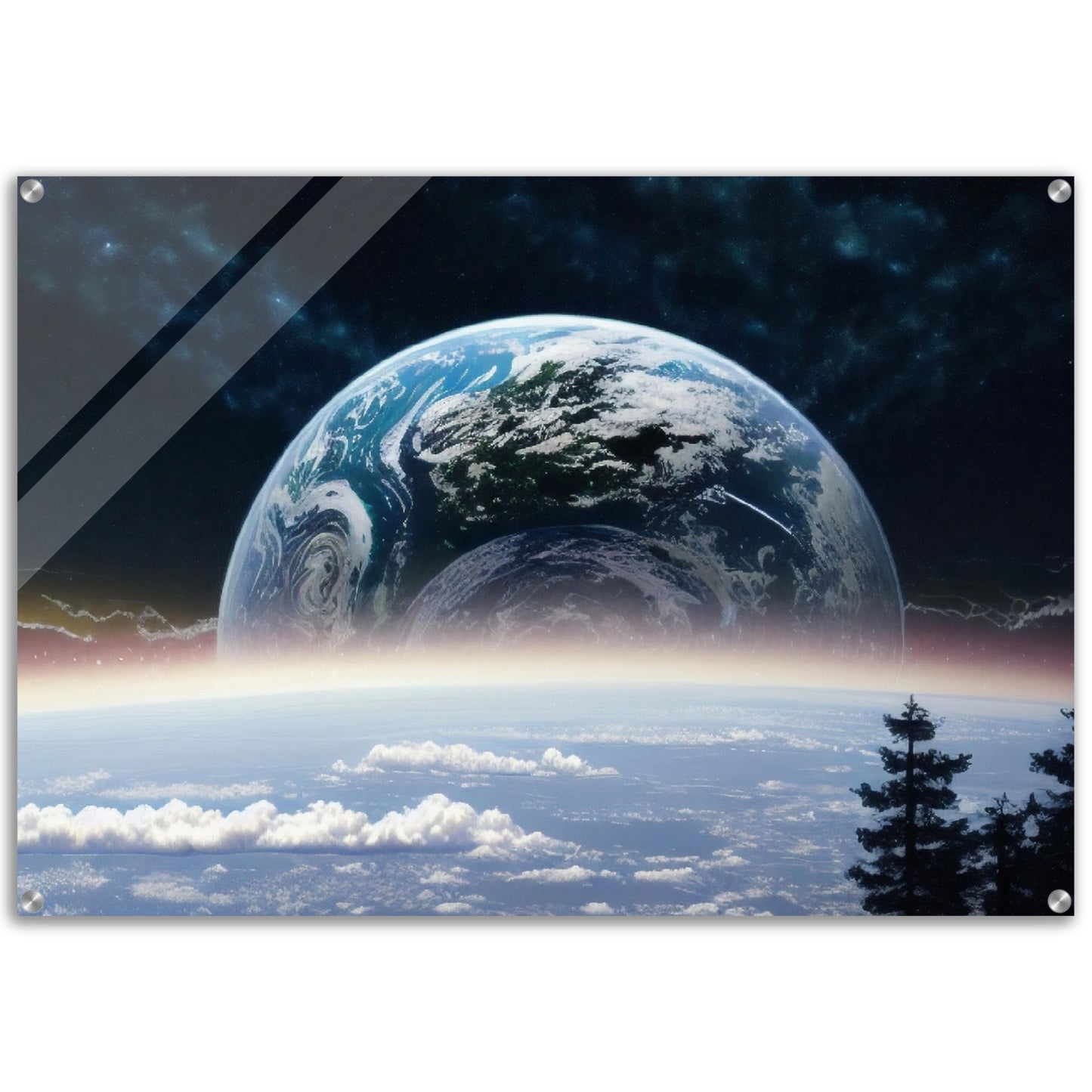 A Blue Planet From Afar WallArt - Gallery Grade Acrylic