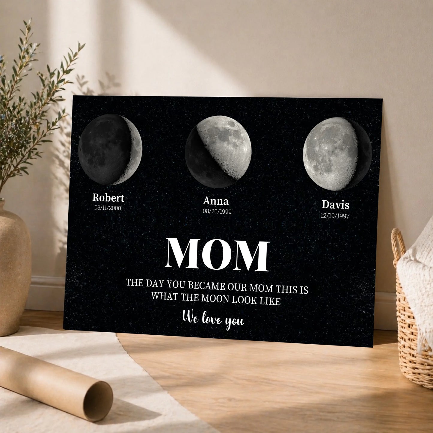 Mom we love you moon phase unframed