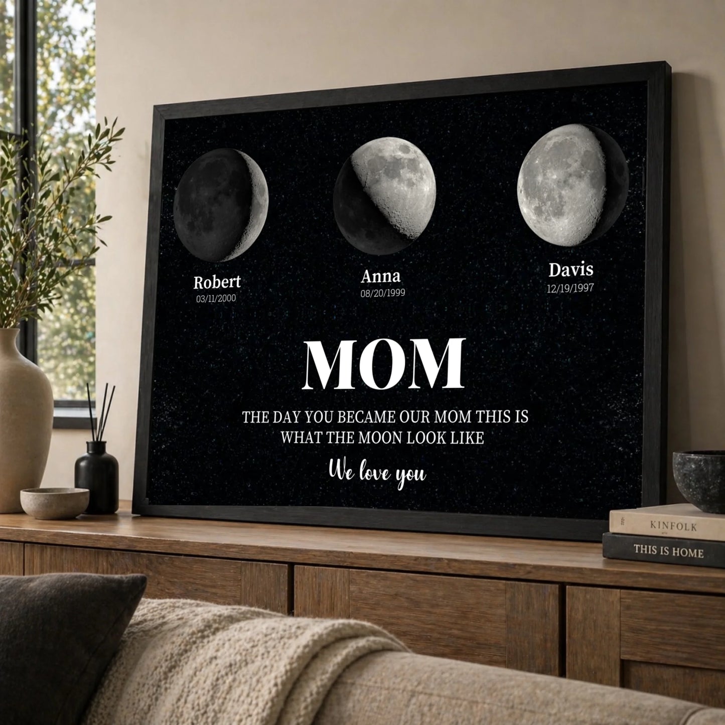 Mom we love you moon phase black