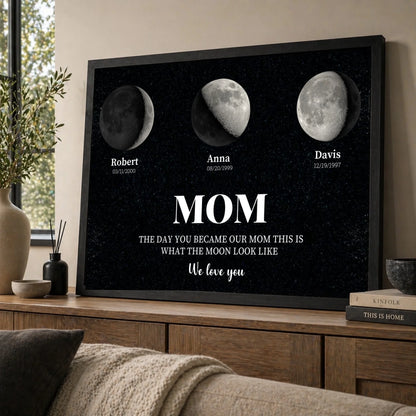 Mom we love you moon phase black