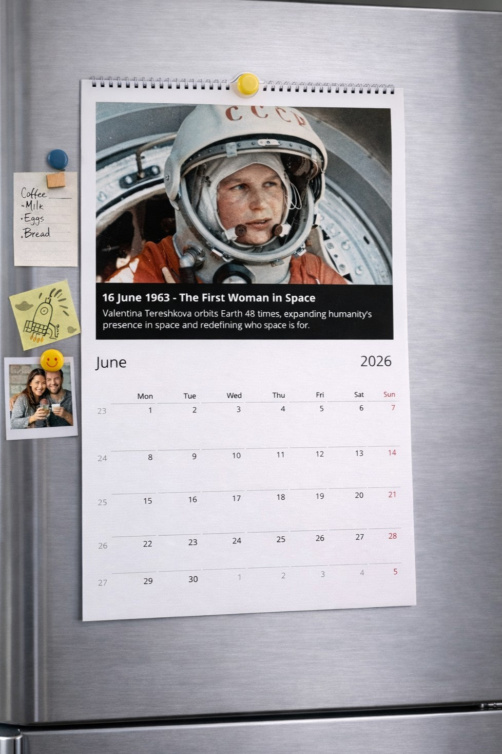 The History of Space Exploration Monthly 2026 Calendar (Vertical)