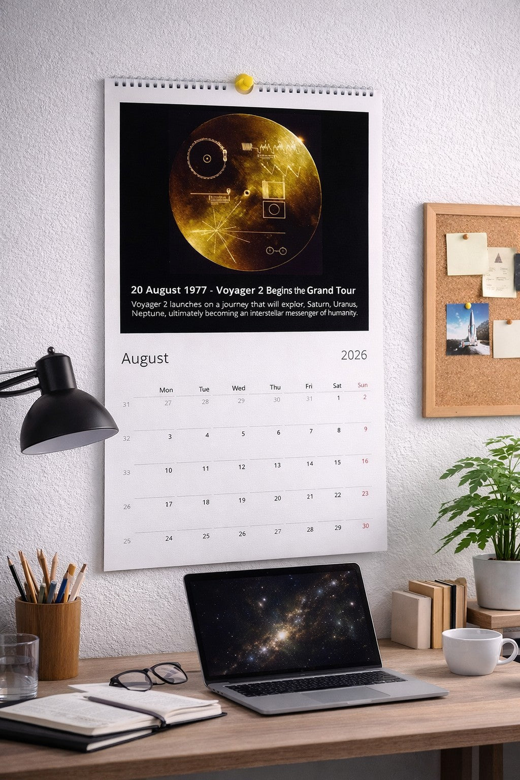 The History of Space Exploration Monthly 2026 Calendar (Vertical)