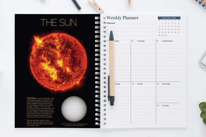 2025 Solar System Weekly Calendar Planner (Sept 24 to Dec 25)