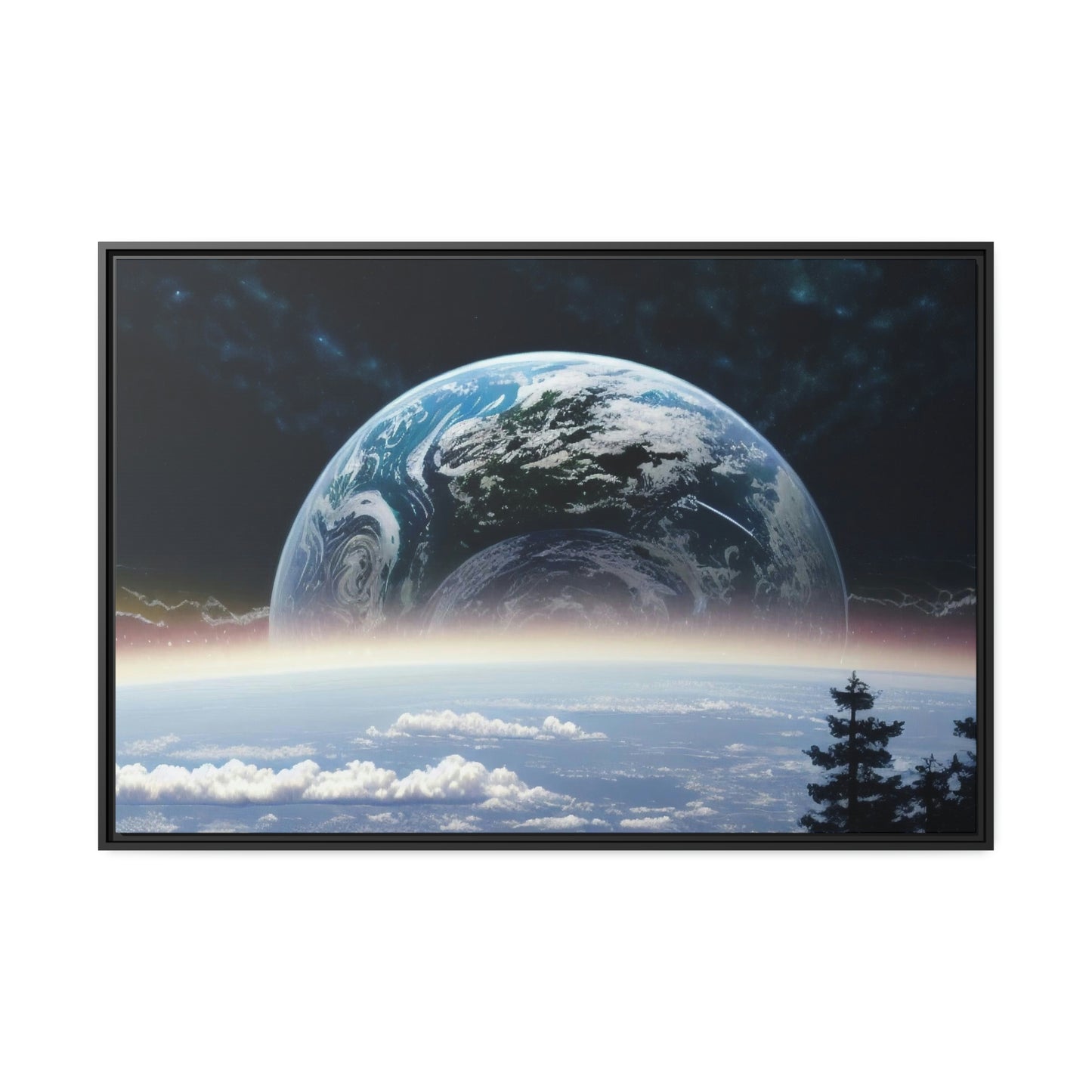 Earth From A Nearby Planet - Gallery Grade Canvas In Floater Frame