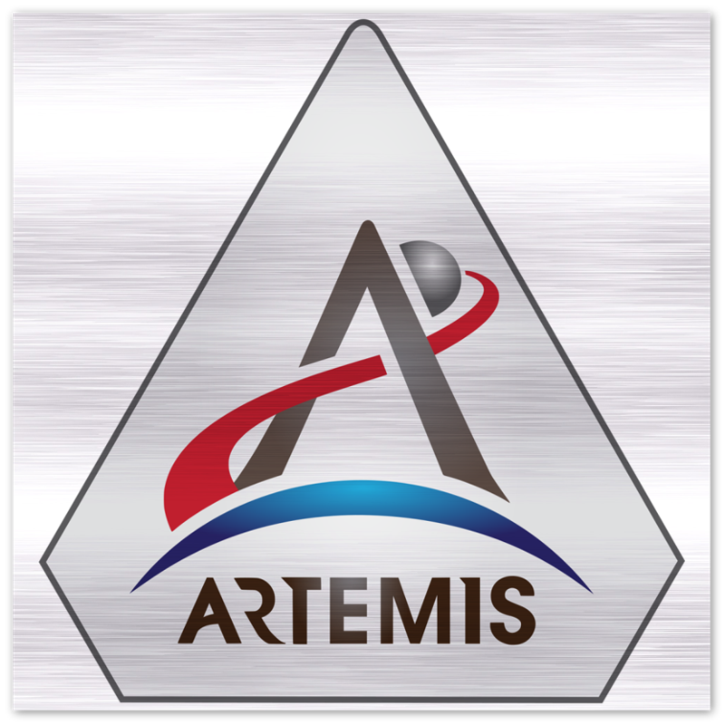 Logo du programme Artemis Impression métallique