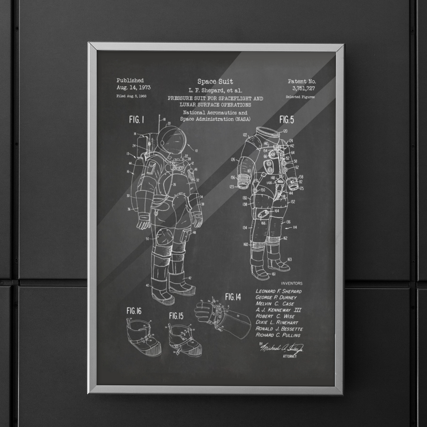 Astronaut Apace Suit Patent Poster