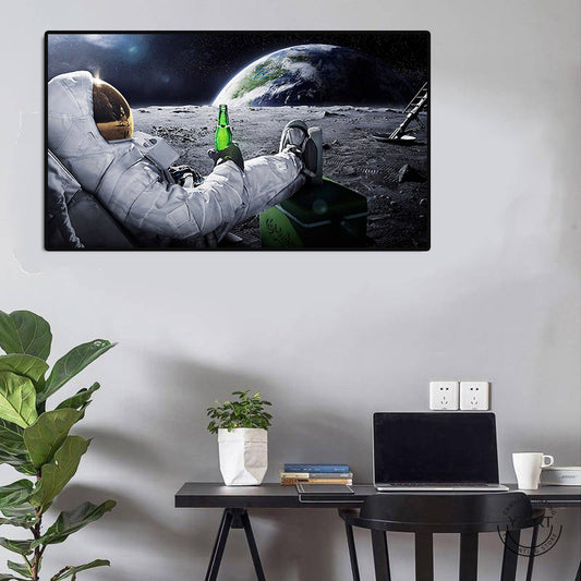 Cozy Astronaut From The Moon WallArt Poster