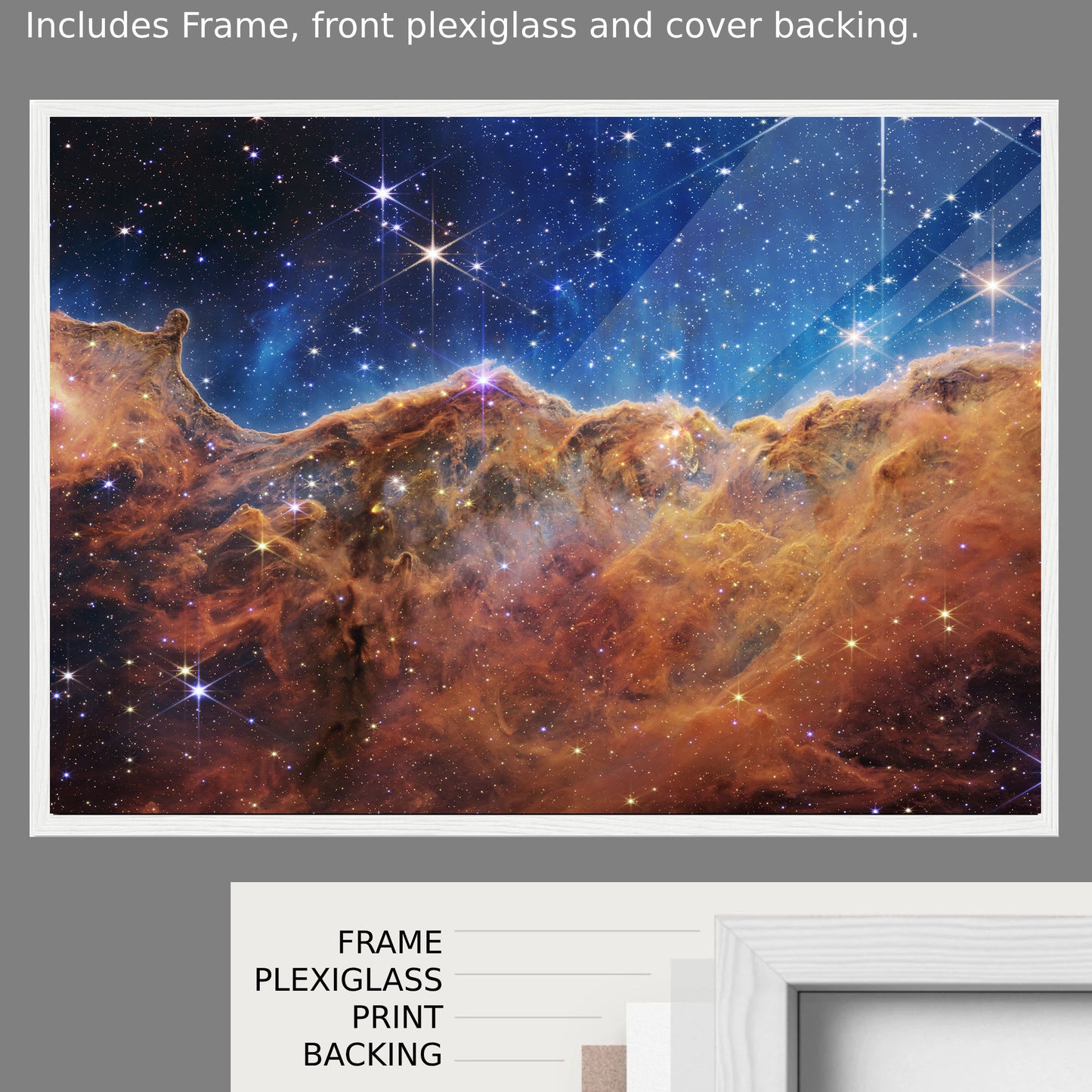 Carina Nebula JWST Horizontal NASA Poster
