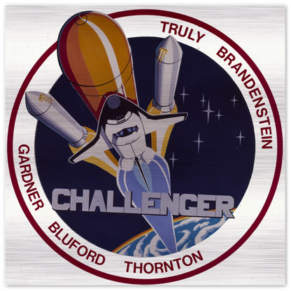 Logo de la mission Challenger STS-8 Impression métallique