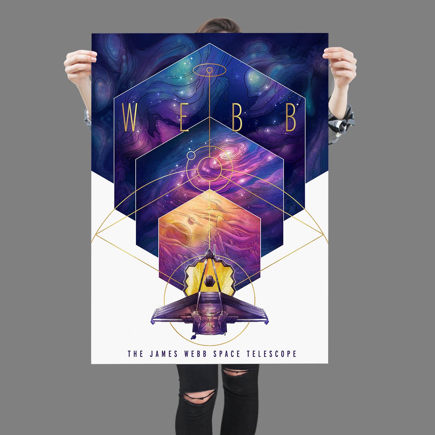 Art du télescope spatial James Webb Poster