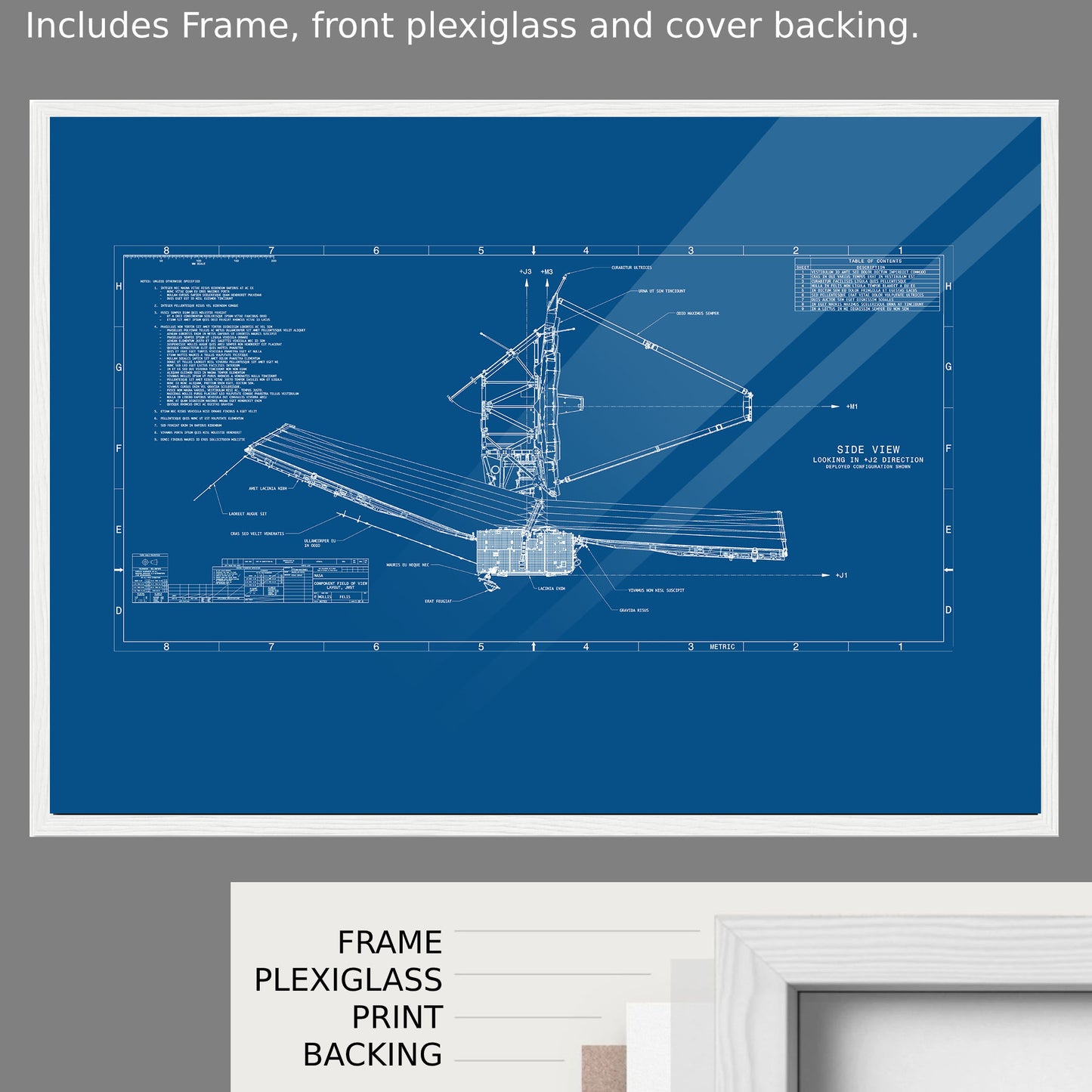 Blueprints of the James Webb Space Telescope Poster (Blue)