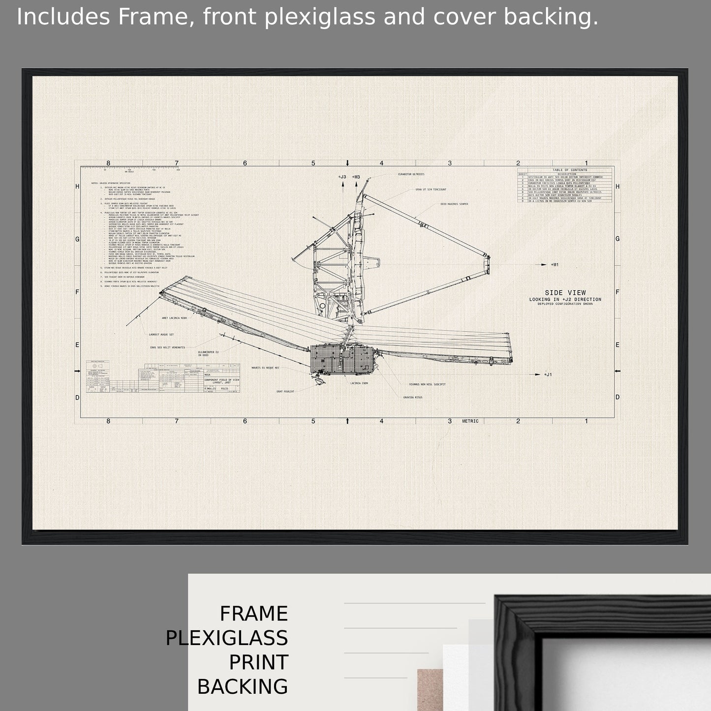 Blueprints of the James Webb Space Telescope Poster (Beige)