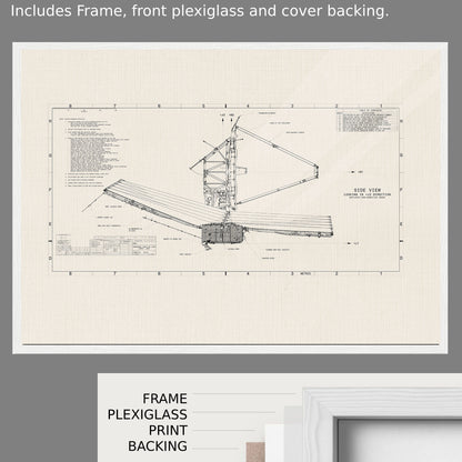 Poster du diagramme du télescope spatial James Webb (Beige) (en anglais)