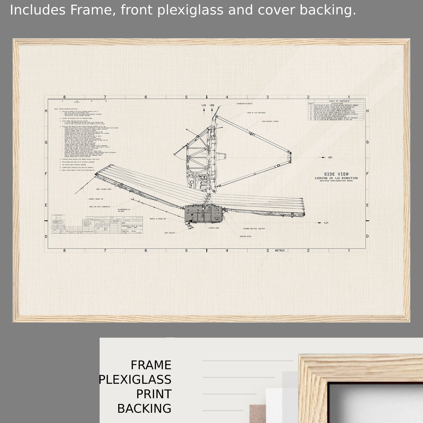 Blueprints of the James Webb Space Telescope Poster (Beige)