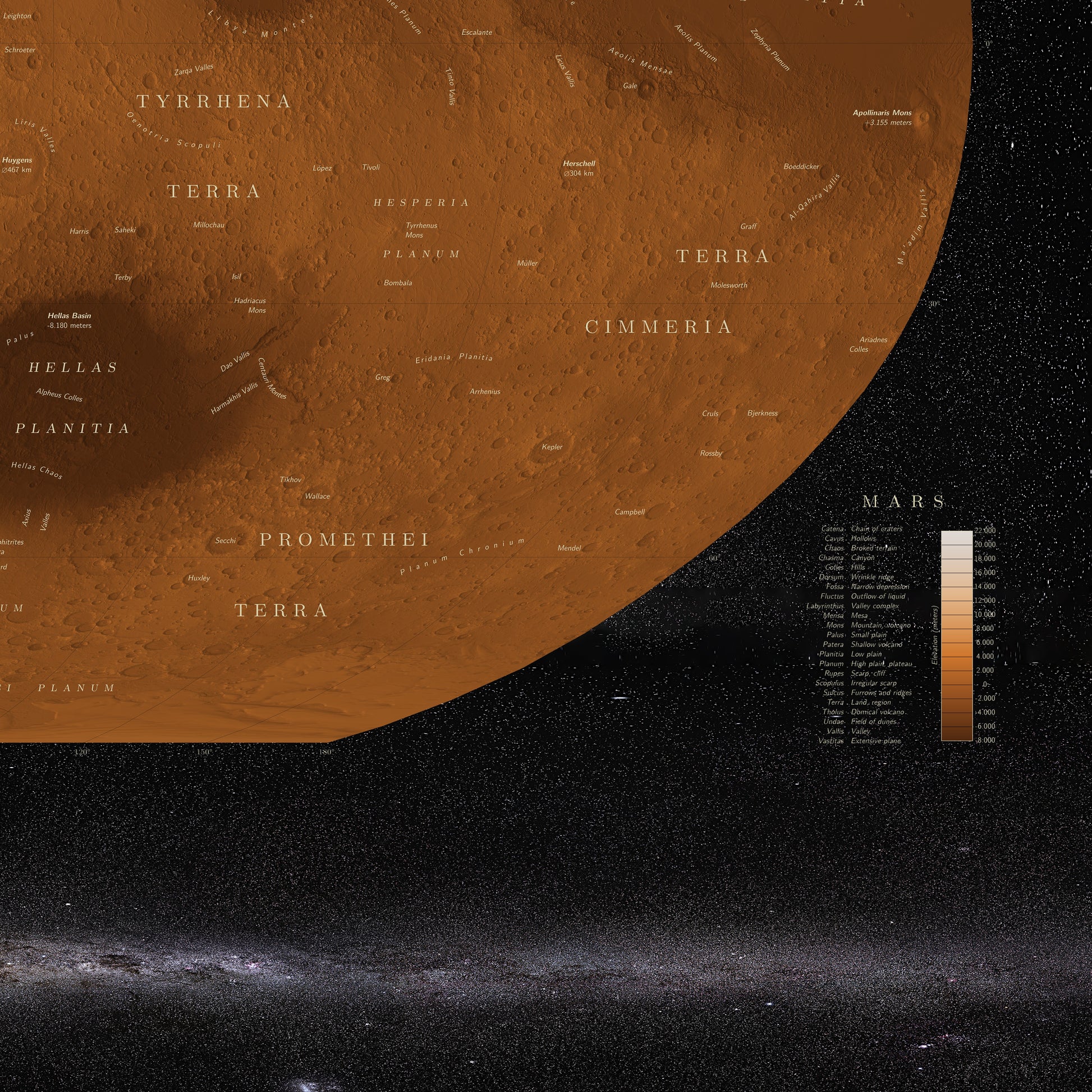Geographical Maps Of The Planet Mars