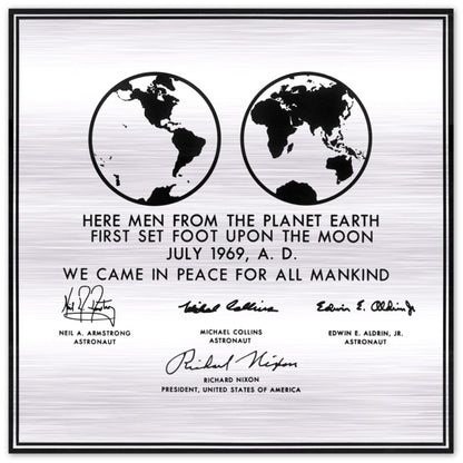 Répliques Métalliques des plaques Apollo 11