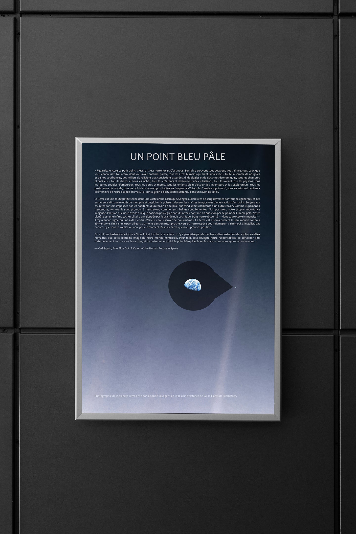 Un Point Bleu Pâle (Poster en français)