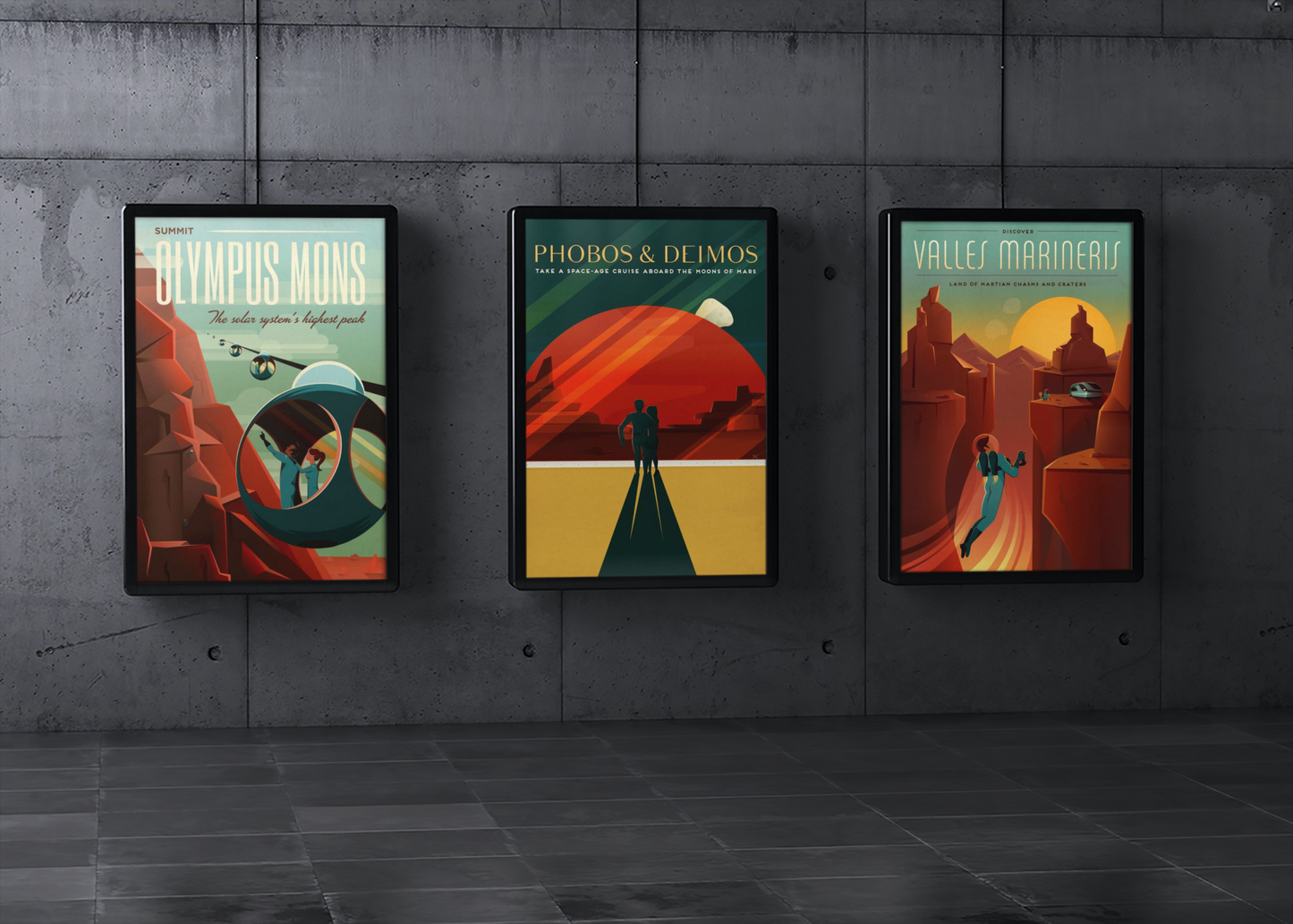 SpaceX Retro Space Travel Affiches 3 pcs