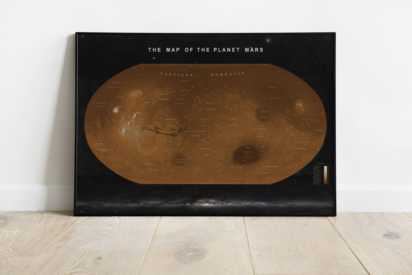 The Map Of The Planet Mars Poster