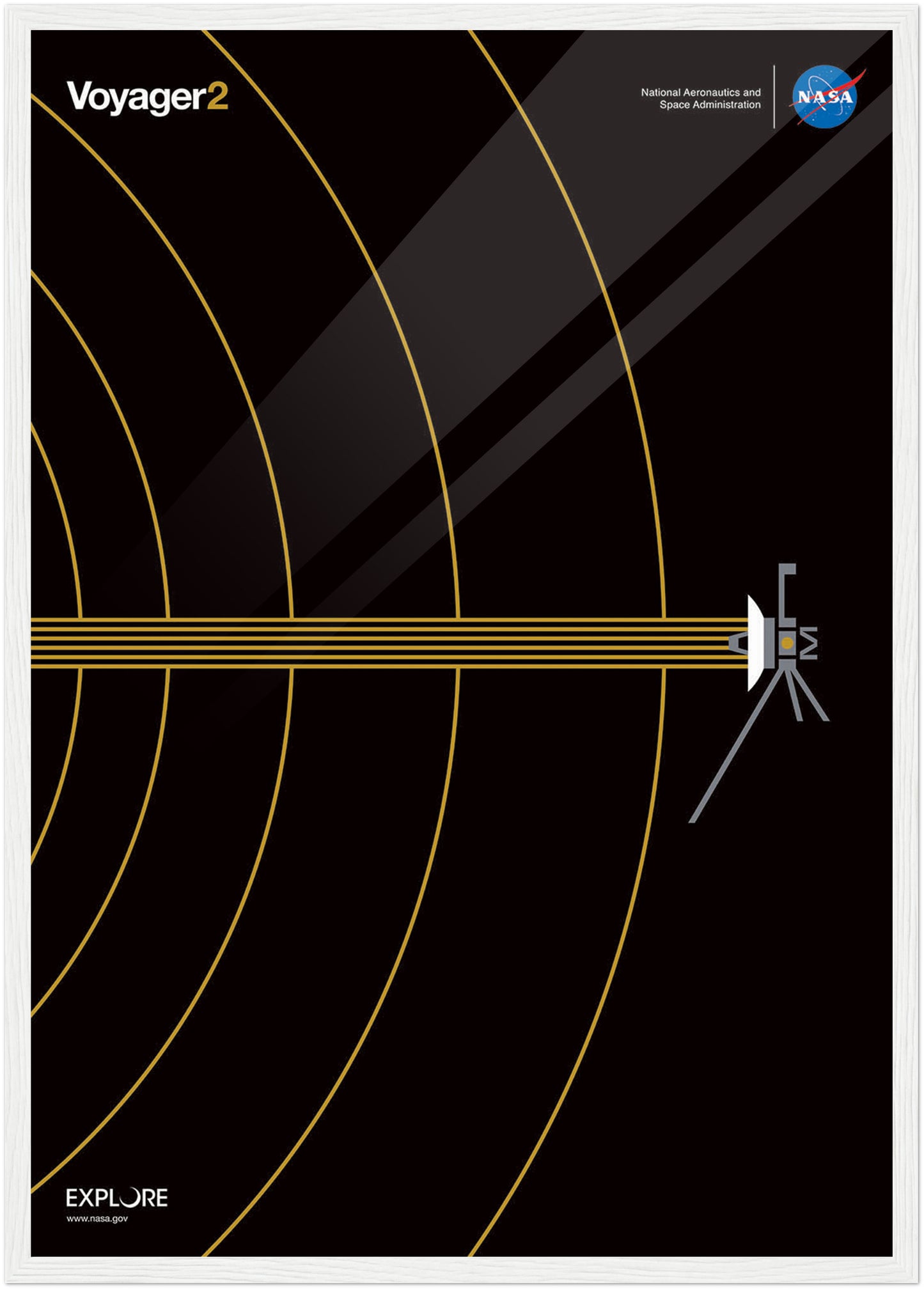 Voyager 2 The Interstellar Traveler NASA Poster (Gold)