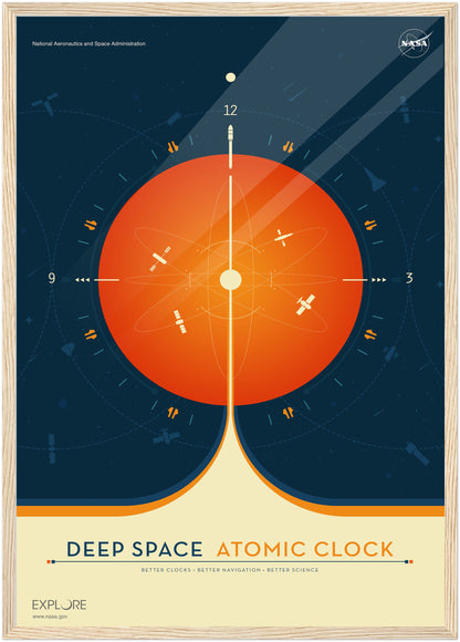 Atomic Clock Orange NASA Poster