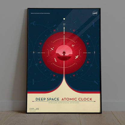Atomic Clock Red NASA Poster